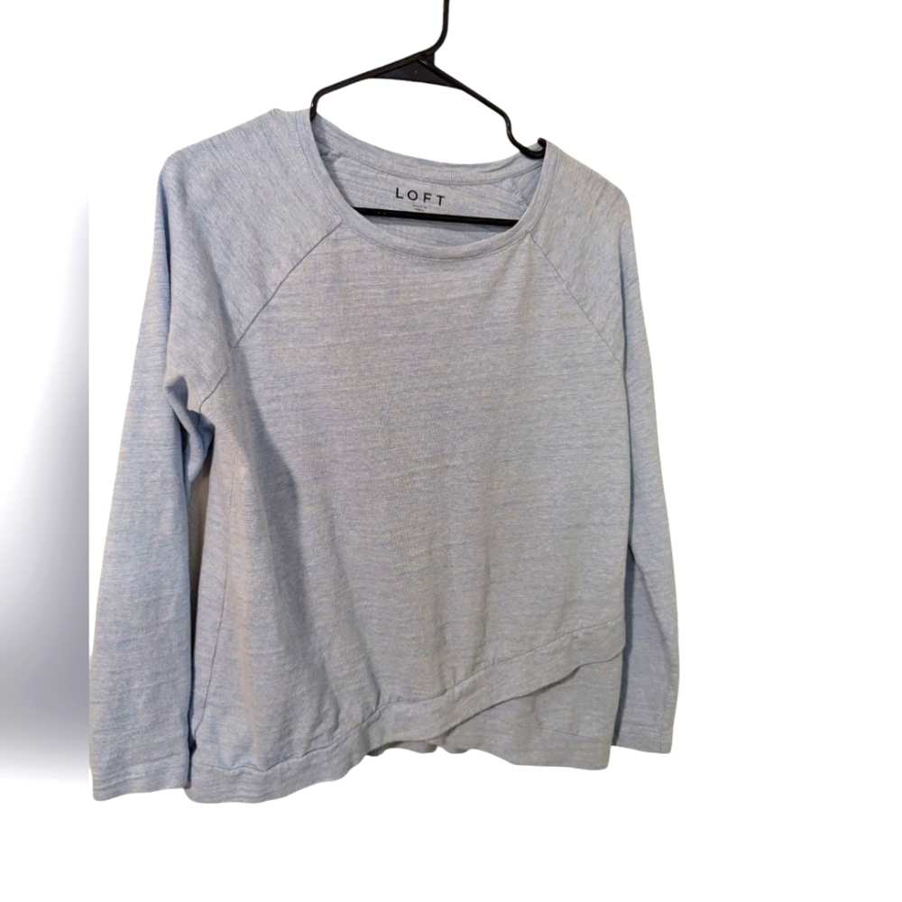 LOFT, Light Blue Long Sleeve Sweatshirt,Size S